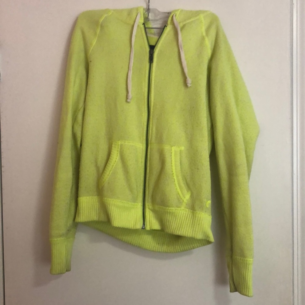 Neon Yellow Zip Up sweatshirt